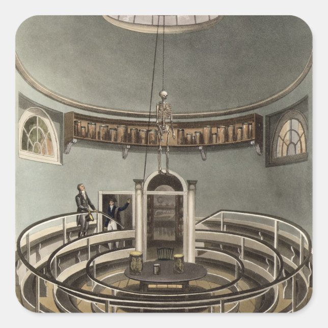 Adesivo Quadrado Interior do Teatro de Anatomia, Cambridge, de (Frente)