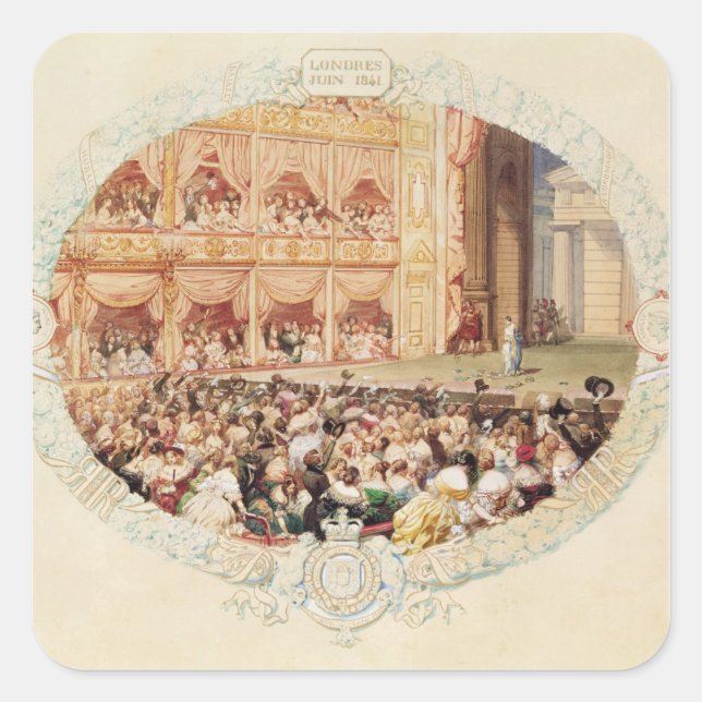Adesivo Quadrado Interior do Teatro de Sua Majestade, próximo (Frente)