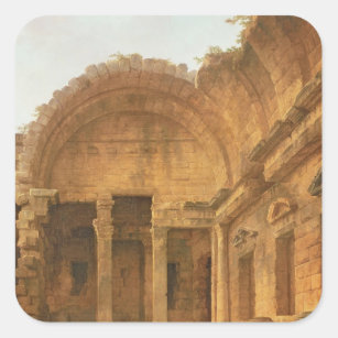 Adesivo Quadrado Interior do templo de Diana em Nimes, 1787