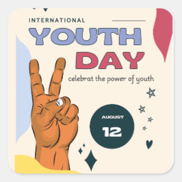 Adesivo Quadrado International youth day , August 12 , 
