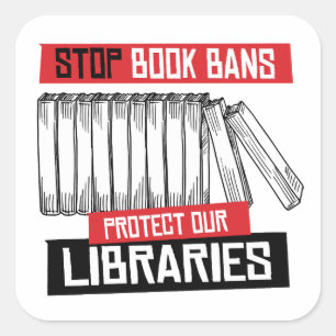 Adesivo Quadrado Interromper Bloqueios de Livros Proteger Bibliotec