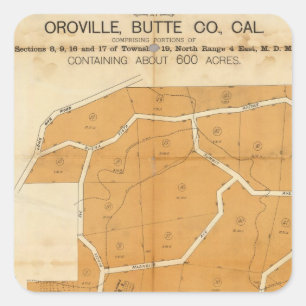 Adesivo Quadrado Intervalo agradável do vale, Oroville, Califórni