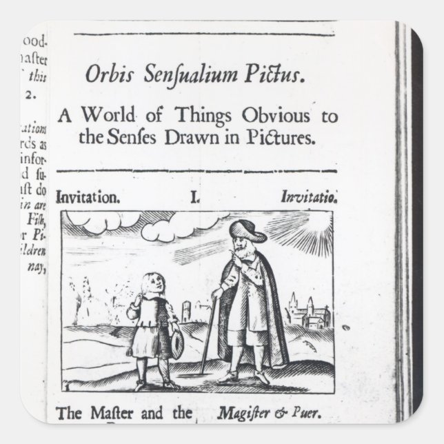 Adesivo Quadrado Introdução a "Orbis Sensualium Pictus" (Frente)