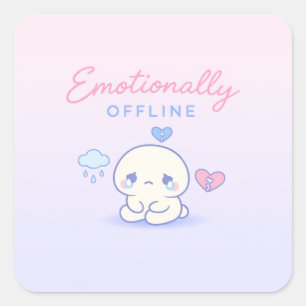 Adesivo Quadrado Introvertido Estético Emocionalmente Desconectado