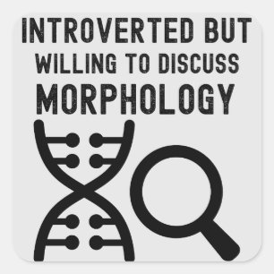 Adesivo Quadrado Introvertido mas disposto a discutir Morfologia
