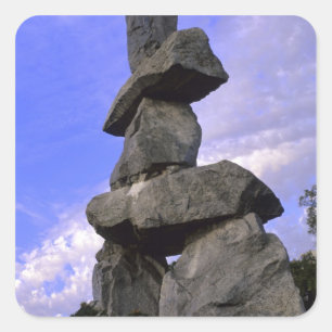 Adesivo Quadrado Inukshuk, Territórios do Noroeste, Canadá