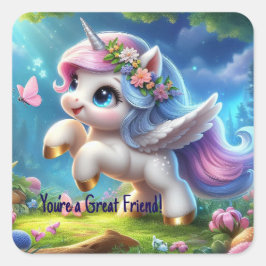 Adesivo Quadrado Invertendo Unicorn Personalizado