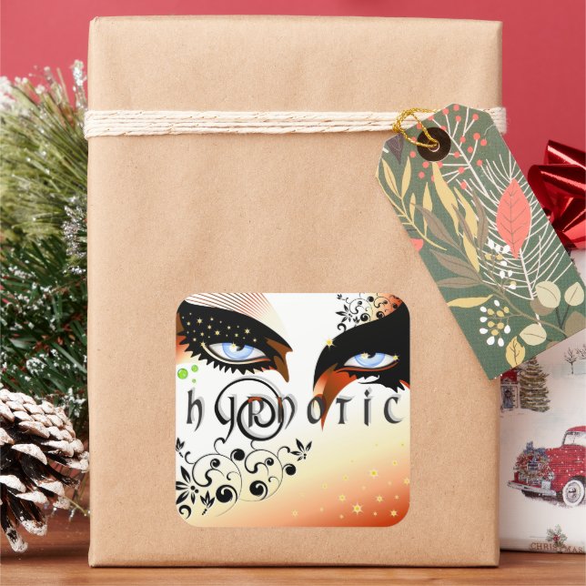 Adesivo Quadrado Invólucro da Moda Azul (Feriado)