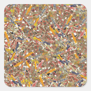 Adesivo Quadrado Invólucros de Anel de Cigarro