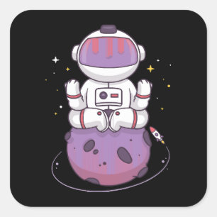 Adesivo Quadrado Ioga Espacial