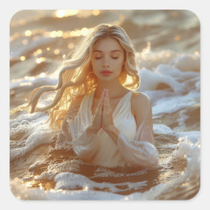 Adesivo Quadrado Ioga - Meditação - Carpe Diem - Bem-estar