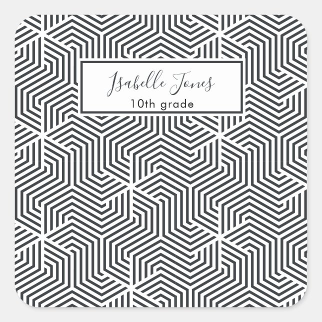 Adesivo Quadrado iPad da escola personalizada por script geométrico (Frente)