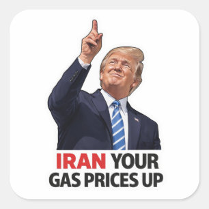 Adesivo Quadrado Irã aumenta preços da gasolina meme político preço