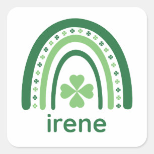 Adesivo Quadrado irene Nome Clover Boho Arco-íris