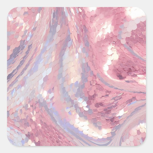 Adesivo Quadrado Iridesecent Pink and Purple Sequin (Frente)