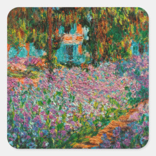 Adesivo Quadrado Íris Jardim Monet Giverny flores