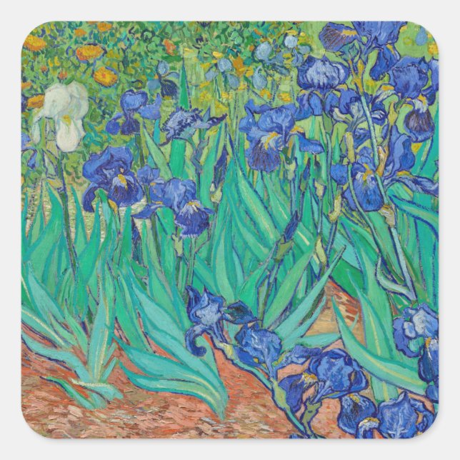 Adesivo Quadrado "IRISES 1889", POR VINCENT Van Gogh STICKER (Frente)