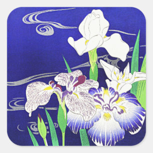 Adesivo Quadrado Irises, pintura de Kogyo Tsukioka