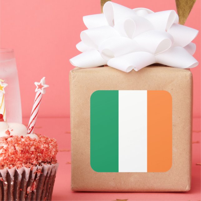 Adesivo Quadrado Irish National Flag, Irish Standard, Banner (Festa)