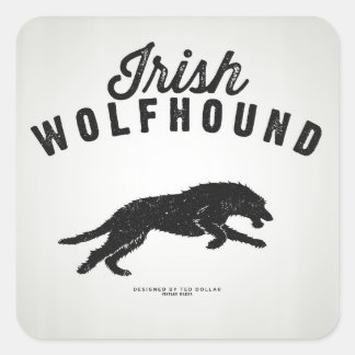 Adesivo Quadrado Irish Wolfhound Sticker