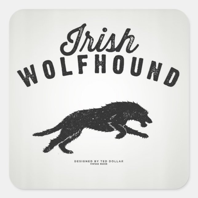 Adesivo Quadrado Irish Wolfhound Sticker (Frente)
