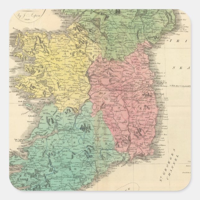 Adesivo Quadrado Irlanda 16 (Frente)