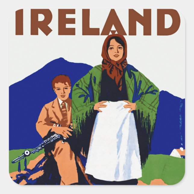 Adesivo Quadrado Irlanda ~ A Terra da Juventude Eterna (Frente)