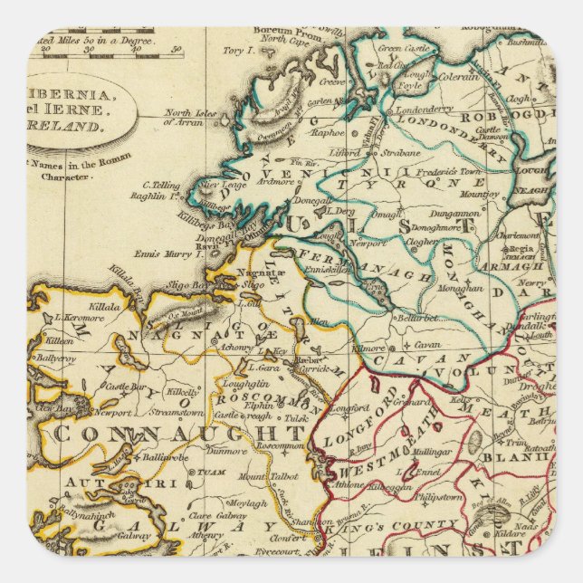 Adesivo Quadrado Irlanda com limites delineados (Frente)