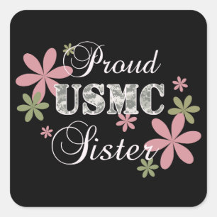 Adesivo Quadrado Irmã do USMC [camo do fl]