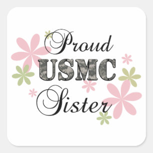 Adesivo Quadrado Irmã do USMC [camo do fl]