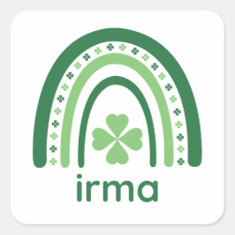 Adesivo Quadrado irma Nome Clover Boho Rainbow