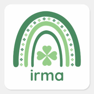 Adesivo Quadrado irma Nome Clover Boho Rainbow