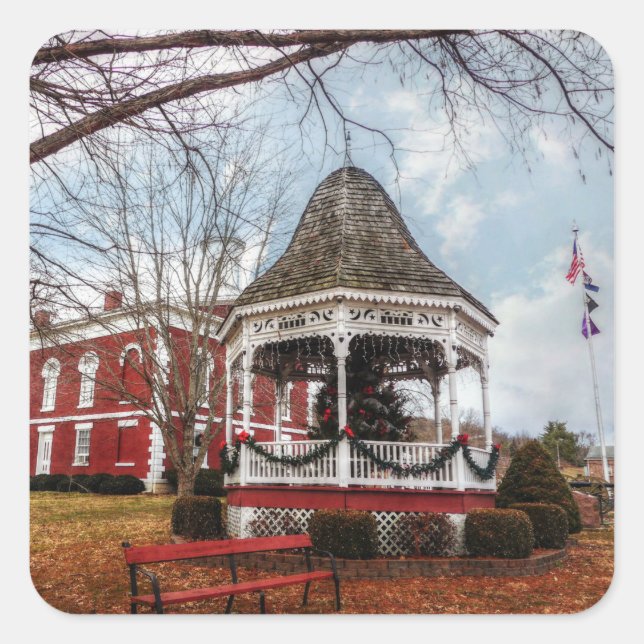 Adesivo Quadrado Iron County Courthouse e Gazebo (Frente)