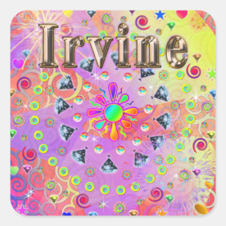 Adesivo Quadrado Irvine Lucky Ouro Sticker