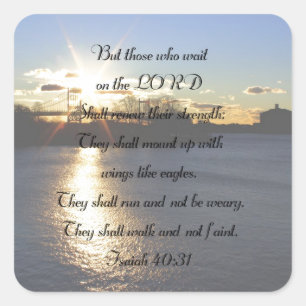 Adesivo Quadrado Isaiah 40:31...asas como águias...