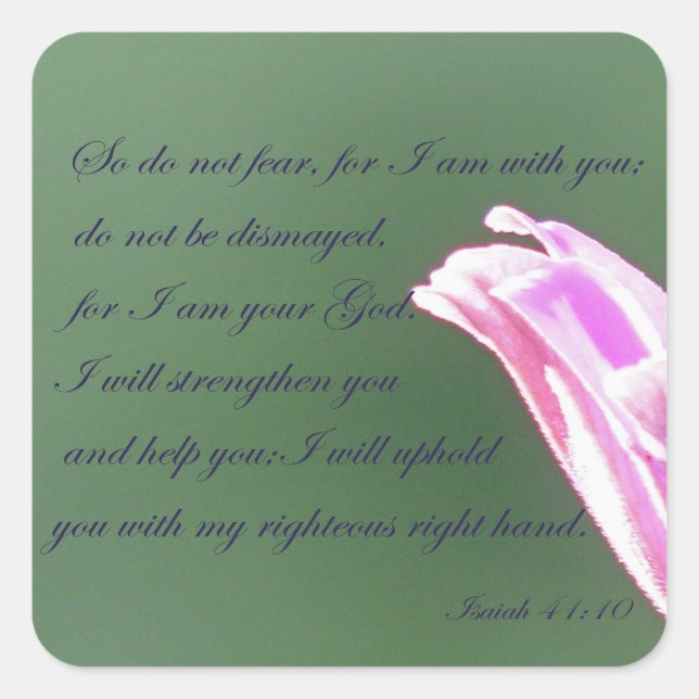 Adesivo Quadrado Isaiah 41:10 (Frente)