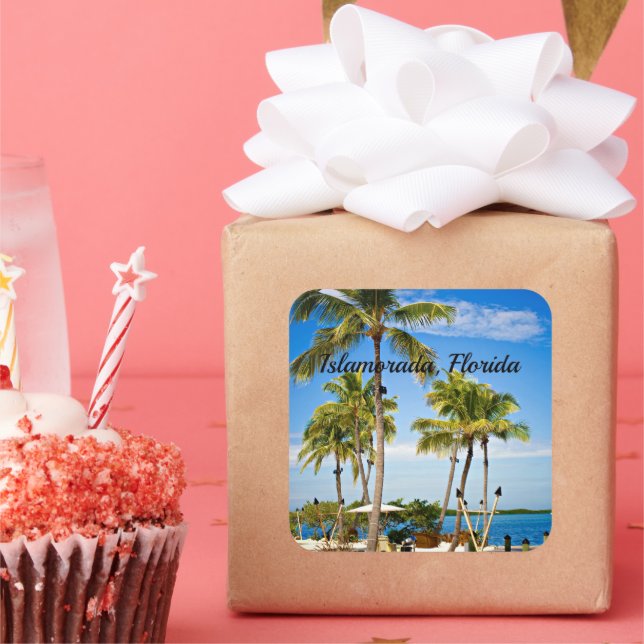 Adesivo Quadrado Islamorada, Flórida Palm Trees (Festa)