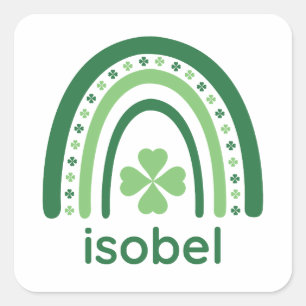 Adesivo Quadrado isobel Nome Clover Boho Arco-íris