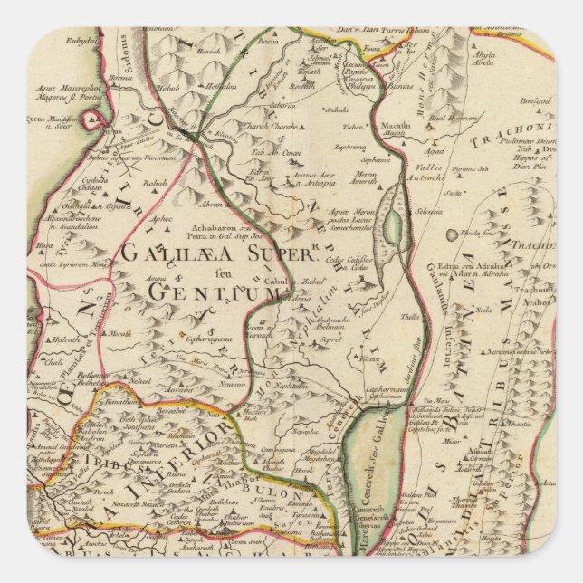 Adesivo Quadrado Israel e Palestina (Frente)