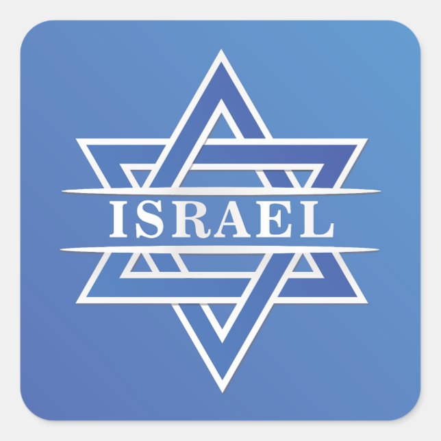 Adesivo Quadrado Israel Star Of David Flag (Frente)
