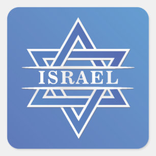 Adesivo Quadrado Israel Star Of David Flag