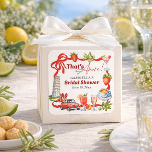 Adesivo Quadrado Isso É Amor Caprichoso Chuveiro de Noiva Italiano