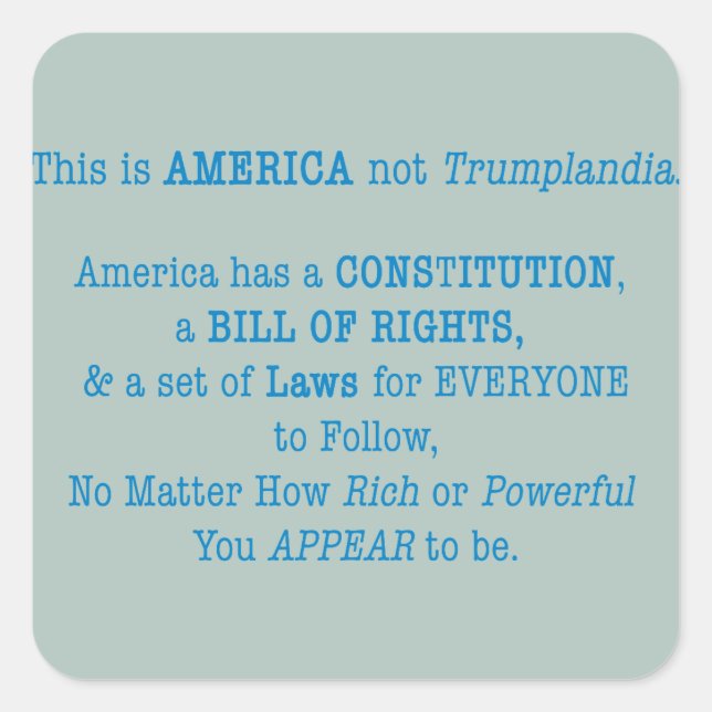 Adesivo Quadrado Isto é a América (Frente)