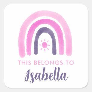 Adesivo Quadrado Isto Pertence Ao Arco-Íris