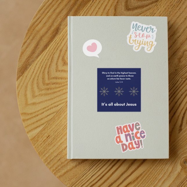 Adesivo Quadrado It’s All About Jesus – Christmas Sticker #13 (Criador carregado)