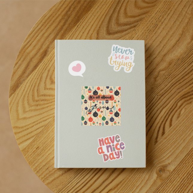 Adesivo Quadrado It’s All About Jesus – Christmas Sticker #15 (Criador carregado)