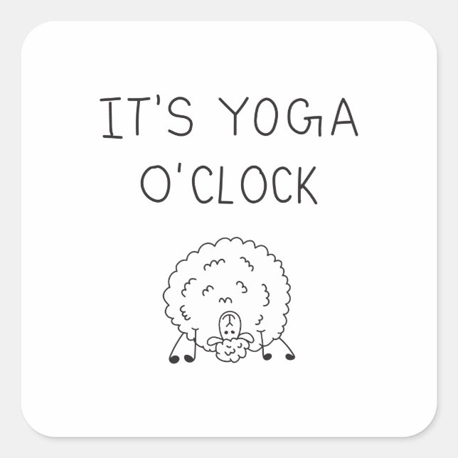Adesivo Quadrado It’s Yoga O’Clock Sheep (Frente)