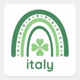 Adesivo Quadrado itália Clover Boho Rainbow
