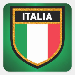 Adesivo Quadrado Italia Flag