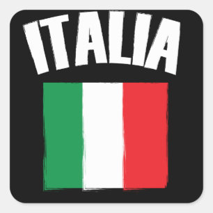 Adesivo Quadrado Italia Flag Soccer Fan